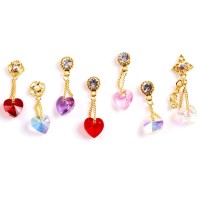 TSZS 2020 Hot Selling  Multicolor Heart Pendant Nail Alloy 3D DIY Nail Art Rhinestone Decorations Jewelry Suppliers