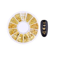 Hot sale wheel pack nail art accessories factory price wholesale 3D metal nail art decorations