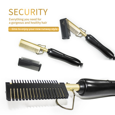 Wholesale Multifunctional Copper Hot Comb Electric Hair Straightener Brush Salon Equipment